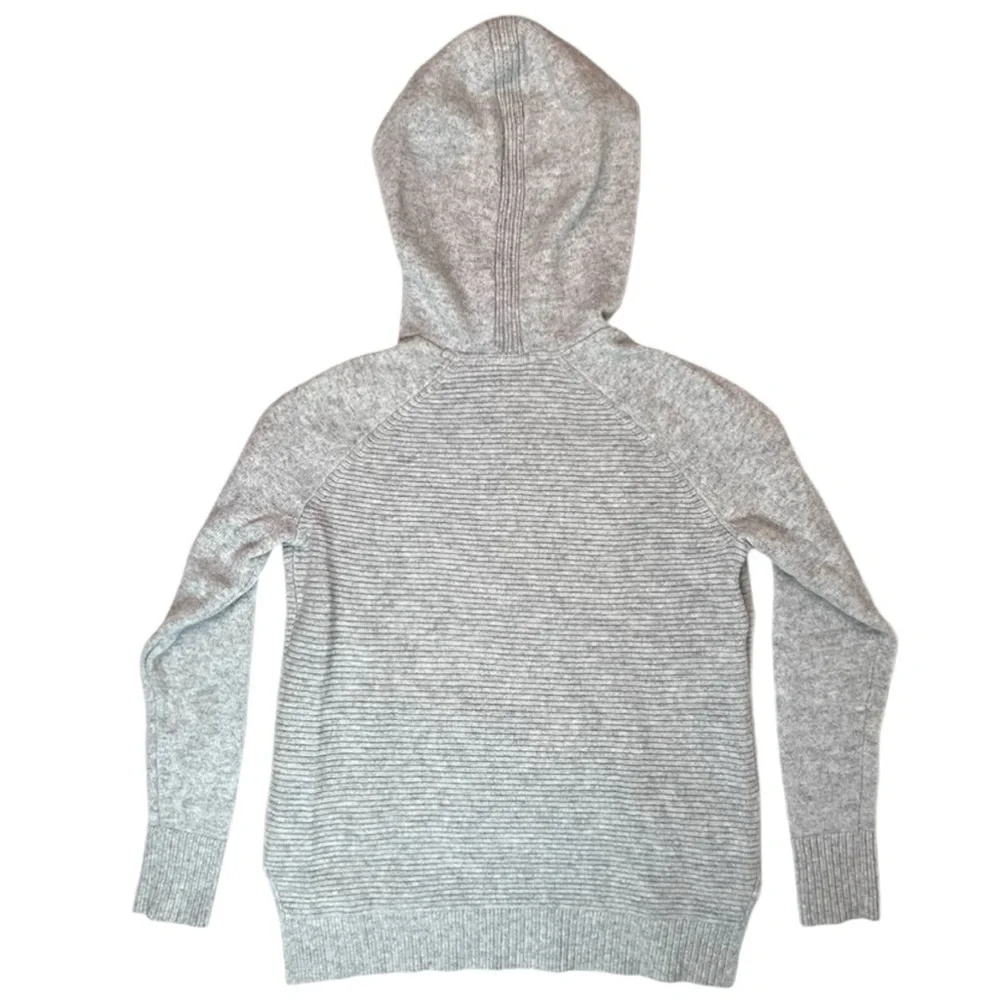 Athleta 100% Cashmere Knit Hoodie Sweater Heather Gray Size X-Small - Picture 3 of 12